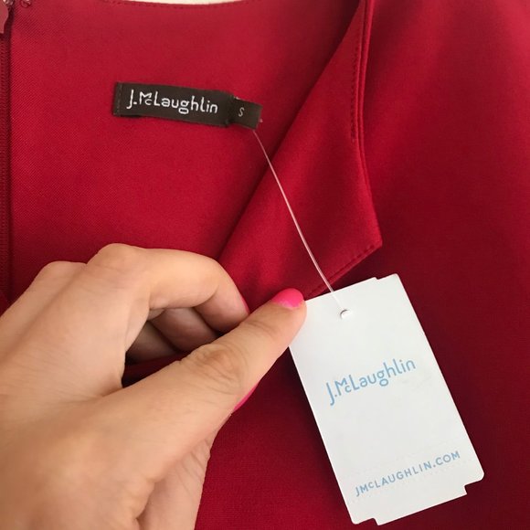 J. Mclaughlin Red Bell Sleeve Dress S - Picture 4 of 6